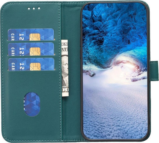 Binfen Калъф Портмоне От Изкуствена Кожа Зелен Redmi Note 13 Pro 4G / Poco M6 Pro 4G
