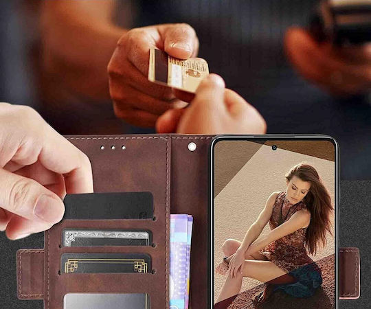 Back Cover Synthetic Leather / Plastic Magnetic Brown (Honor 50 Pro)
