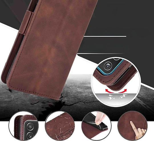 Back Cover Synthetic Leather / Plastic Magnetic Brown (Honor 50 Pro)