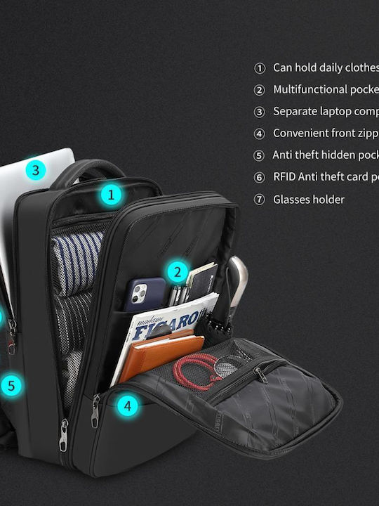 Tigernu Wasserdichte Rucksack für Laptop 15.6" mit USB-Anschluss in Graue Farbe T-B3982-GREY