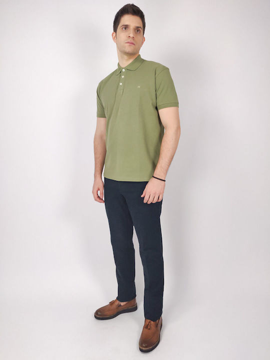 Marcus Men's Short Sleeve Blouse Polo Green