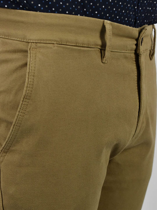 Piros 6 Ανδρικό Παντελόνι Chino Skinny Fit Μπεζ