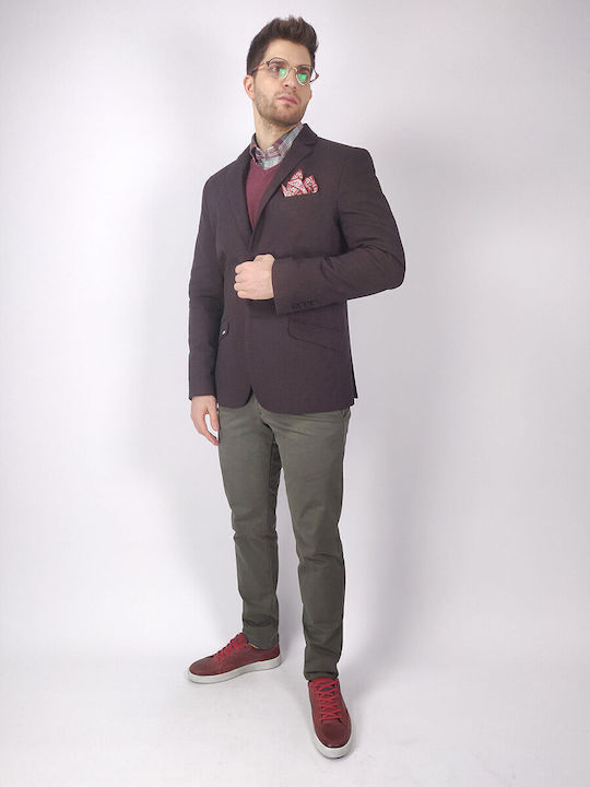 Pantaloni Chino cu Croială Slim Verde
