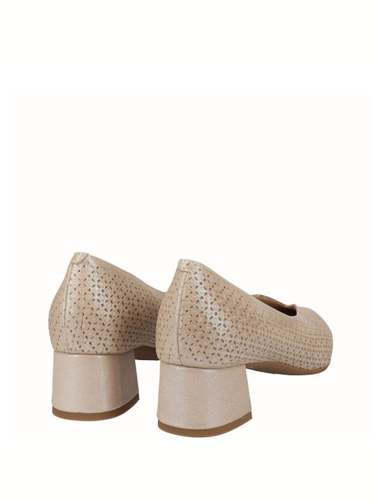 D Chicas Leder Pumps Beige