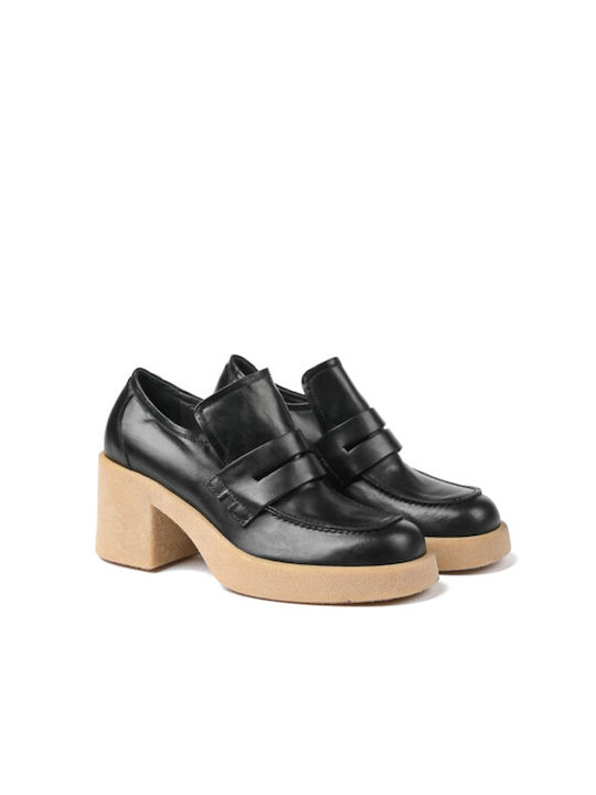 Janet & Janet Leather Black Medium Heels