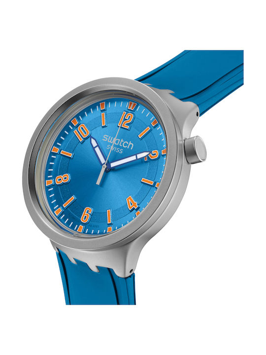 Swatch Ceas Barbati Cu Baterie Cu Cureaua De Cauciuc Albastră