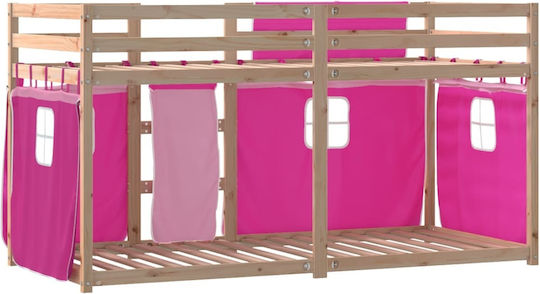 Kids Bed Loft Bed Single Pink for Mattress 90x200cm
