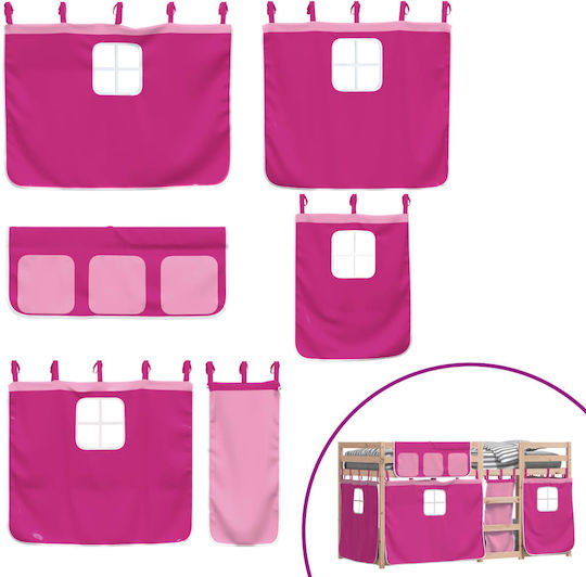Kids Bed Loft Bed Single Pink for Mattress 90x200cm