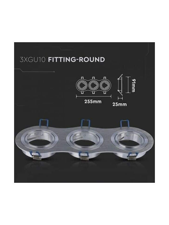 Aigostar Rectangle Metallic Frame for Spot GU10 Silver 25.5x9.1cm. 1pcs