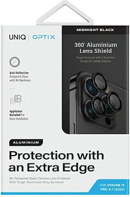 Uniq Optix Protecție Cameră Sticlă călită Black pentru iPhone 15 Pro / 15 Pro Max