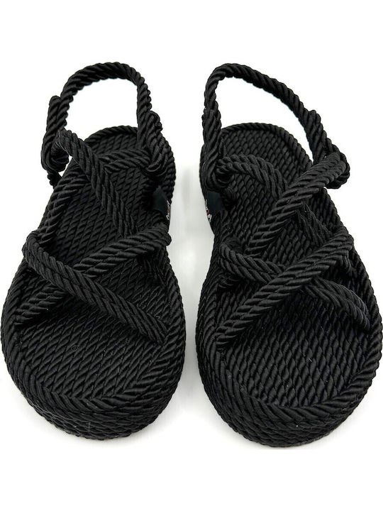 Flache Sandalen für Damen in Schwarz Farbe