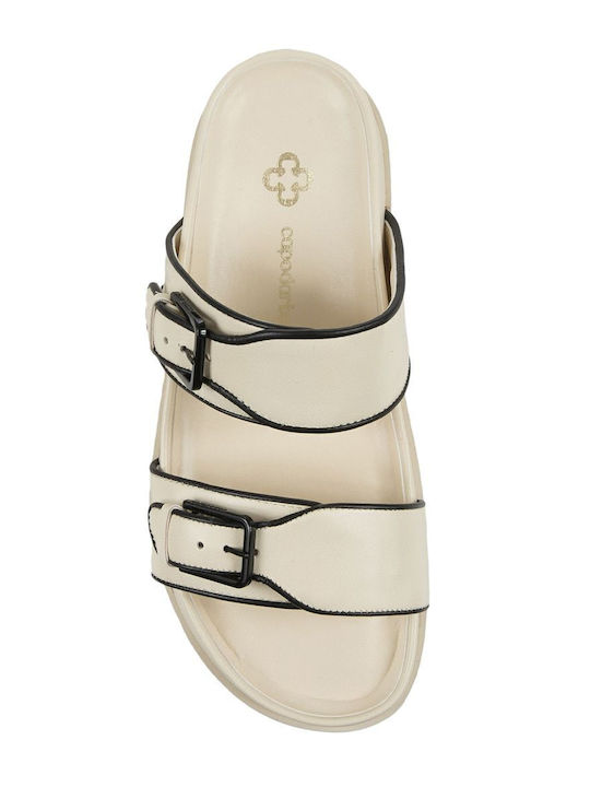Women's Flat Sandals in Beige Color
