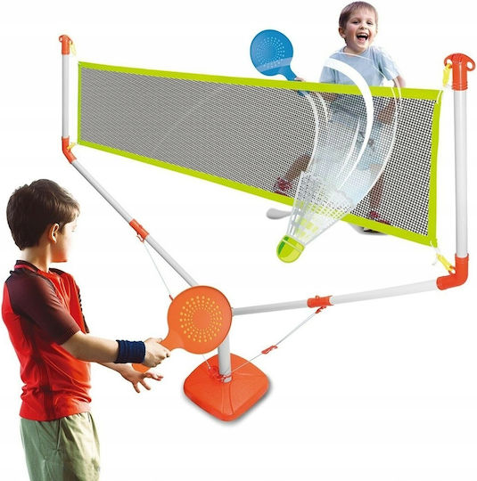 Set de badminton pentru copii Zola, cu plasă, rachete și minge din plastic