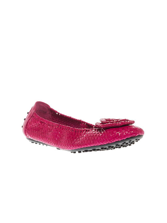 Pons Quintana Lederne Damen Ballerinas in Fuchsie Farbe