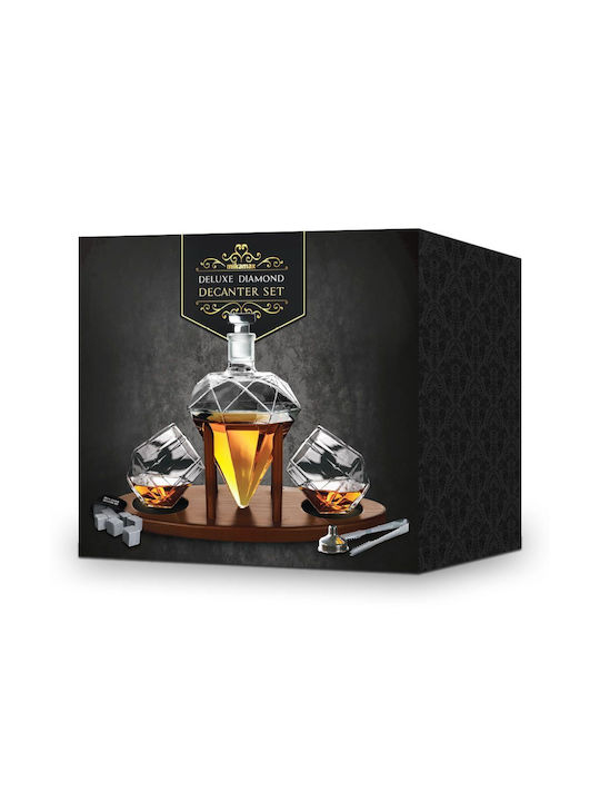 Mikamax Glass Decanter with Stopper & Glasses 850ml