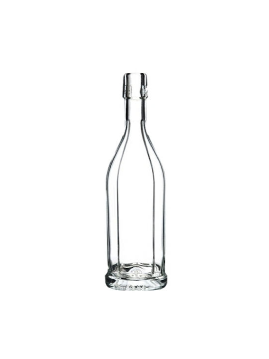 Costolata Bottle Water Glass with Screw Cap Transparent 40ml