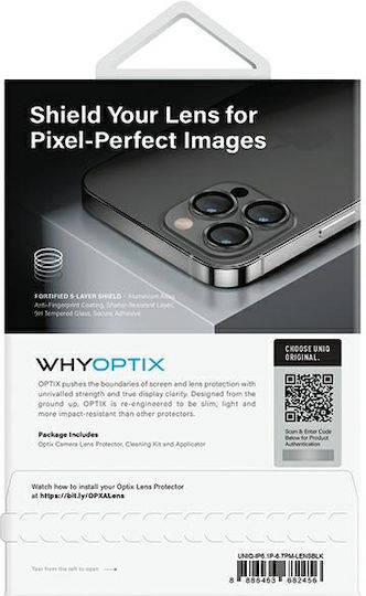 Uniq Optix Προστασία Κάμερας Tempered Glass Μαύρο για το iPhone 14 Pro / 14 Pro Max