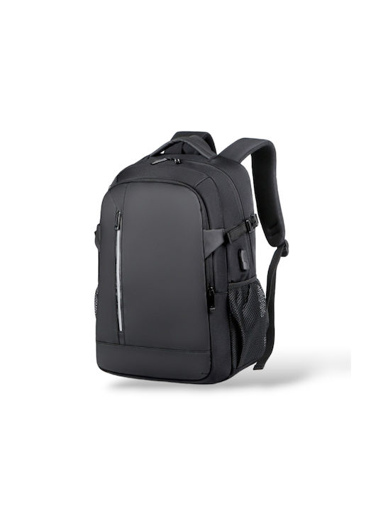 Playbags Fabric Backpack Waterproof with USB Port Black 23lt