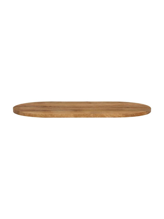vidaXL Oval Table Surface made of Solid Wood Brown 120x60x3.8cm 370160 1pcs