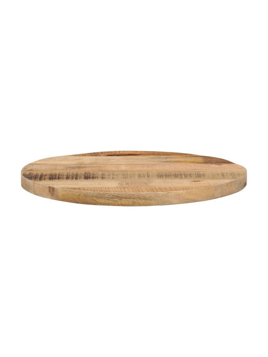 vidaXL Round Table Surface made of Solid Wood Brown 40x40x2.5cm 370001 1pcs