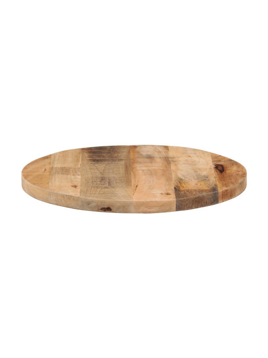 vidaXL Round Table Surface made of Solid Wood Brown 40x40x2.5cm 370001 1pcs