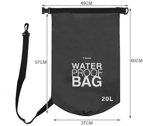 Trizand Wasserdichte Tasche Rucksack mit einer Kapazität von 20 Litern Schwarz