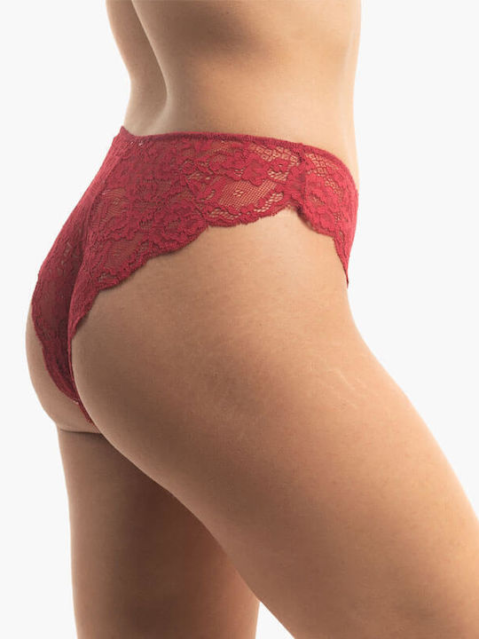A.A UNDERWEAR Women's Brazil with Lace Burgundy