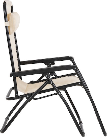 Freebox Liegestuhl-Sessel Strand Beige 67x145x110cm.