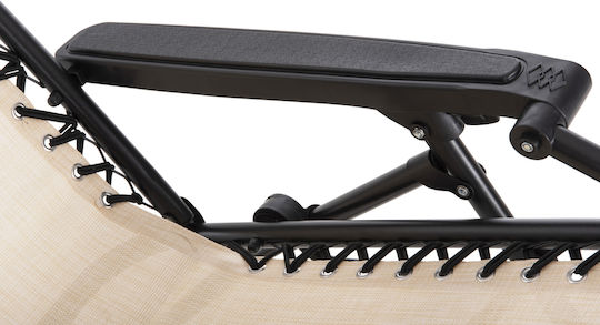 Freebox Liegestuhl-Sessel Strand Beige 67x145x110cm.