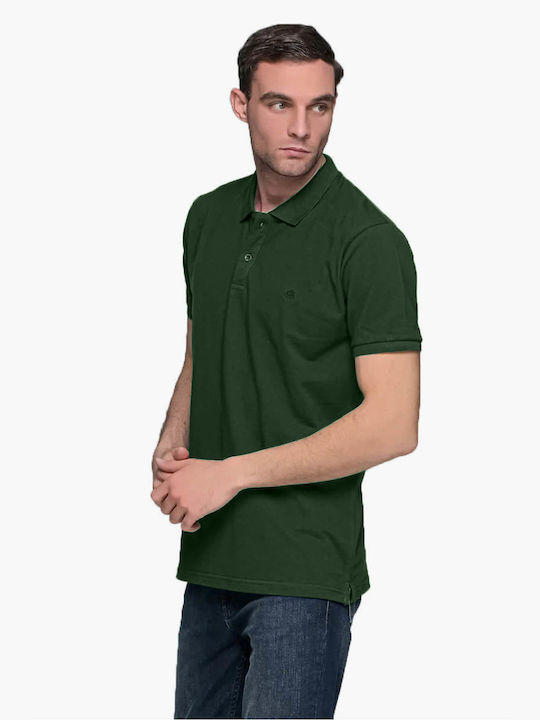 Everbest Men's Long Sleeve Blouse Polo Green