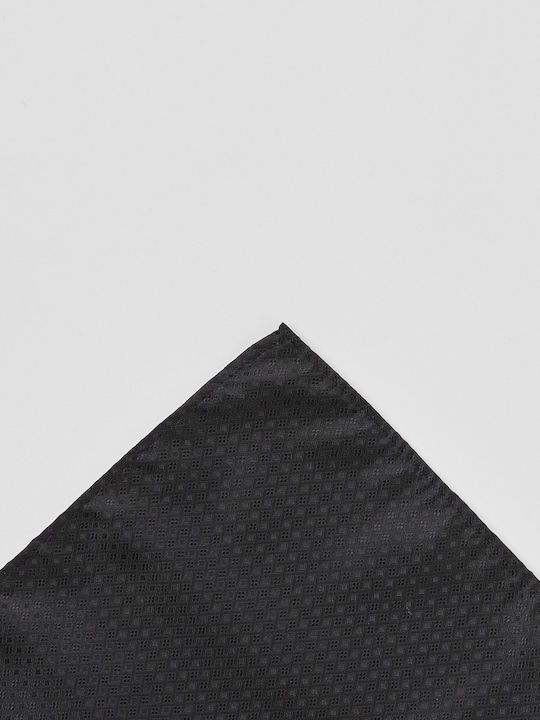 Black Pocket Square with Micro Patterns by Aristoteli Bitsiani