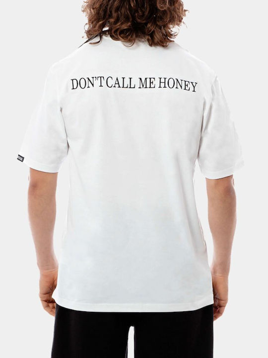 Bee. Unusual. T-shirt Bărbătesc cu Mânecă Scurtă Alb