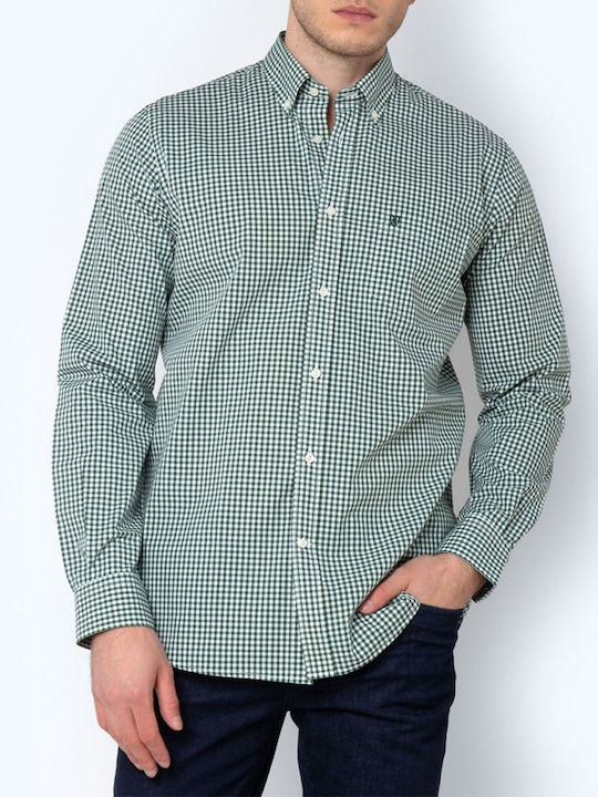 The Bostonians Men's Shirt Long Sleeve Cotton Green