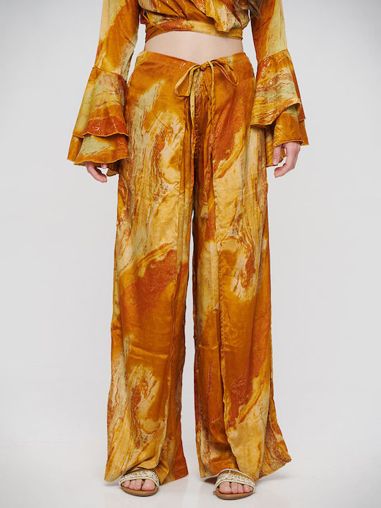 Ble Resort Collection Παντελόνα Παραλίας Μουσταρδί/καφέ