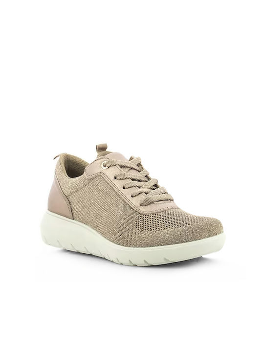 Imac Damen Anatomisch Sneakers Beige / Gold