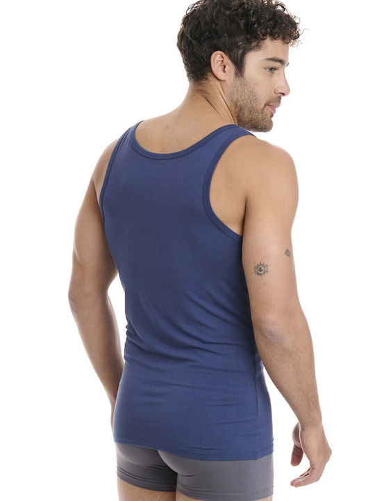 Men's Undershirt Sleeveless in Navy Blue Color