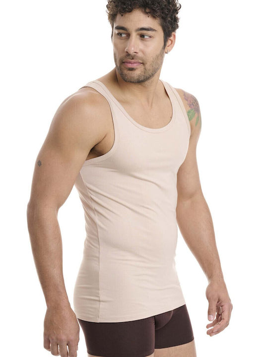 Men's Undershirt Sleeveless in Beige Color