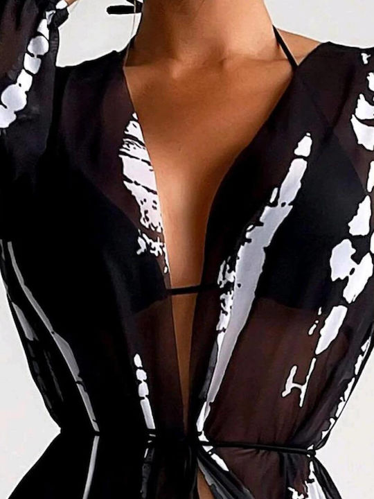 Woman's Fashion Black & White Γυναικείο Παρεό