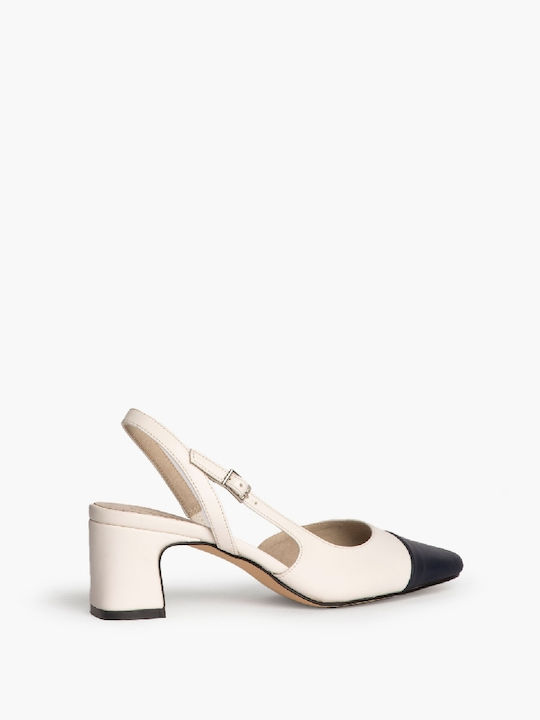 Synthetic Leather White Medium Heels