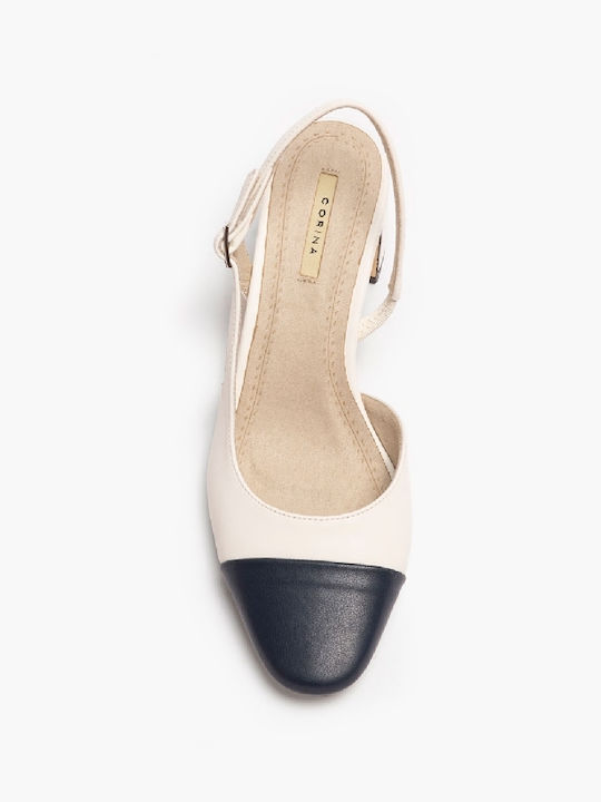 Synthetic Leather White Medium Heels
