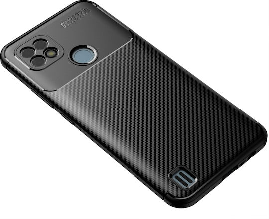 Schockabsorbierende TPU-Hülle für Oppo Realme C21 Carbon Fiber Schwarz