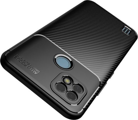 Αντικραδασμική Θήκη Tpu Oppo Realme C21 Carbon Fiber Texture Καφέ