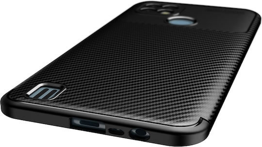 Schockabsorbierende TPU-Hülle für Oppo Realme C21 Carbon Fiber Schwarz