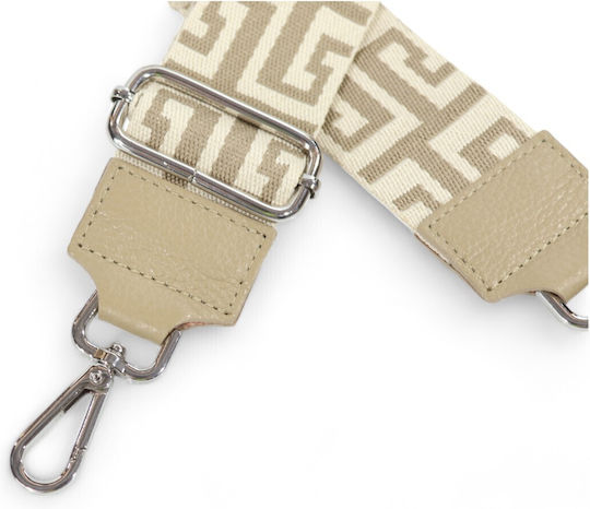 Adjustable Strap Bag Leather Details Beige Dark S