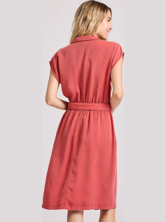 Καλοκαιρινό Midi Σεμιζιέ Φόρεμα Mineral Red