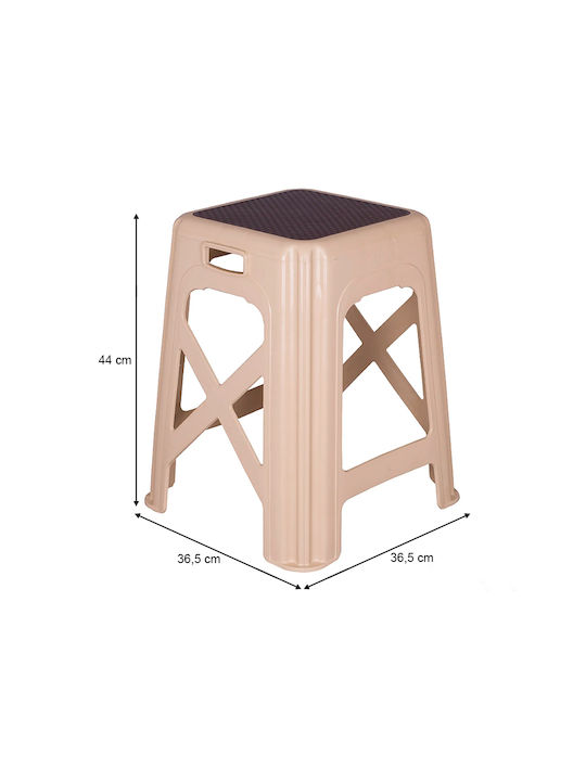 Hocker Für den Außenbereich aus Polypropylen Beige 1Stück 36.5x36.5x44cm