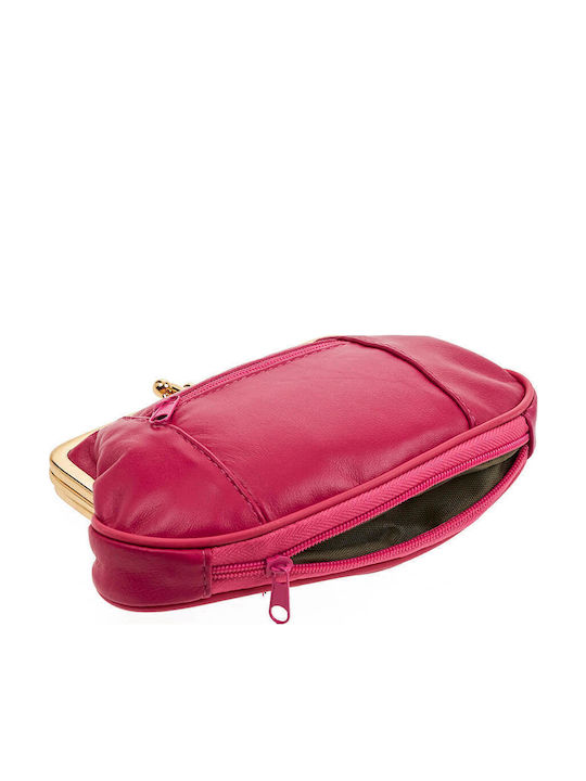Small Leather Women's Wallet Fuchsia