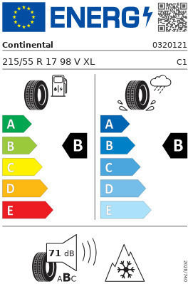 Continental 215/55R17 98Numele specificației pentru un site de comerț electronic: V XL 4 Anotimpuri Anvelopă pentru Pasager Autoturism 0320121