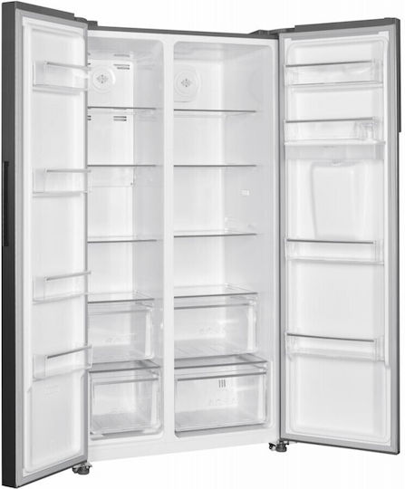 Heinner Ψυγείο Ντουλάπα 529lt Total NoFrost Υ177xΠ90xΒ66εκ. Inox HSBS-HM529NFXWDE++