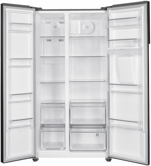 Heinner Ψυγείο Ντουλάπα 529lt Total NoFrost Υ177xΠ90xΒ66εκ. Inox HSBS-HM529NFXWDE++